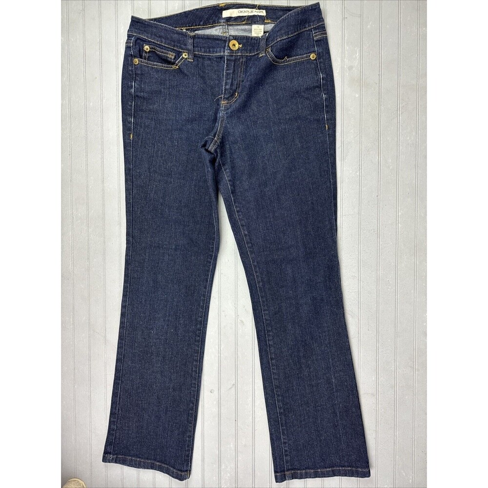 DKNY Size 10 Womens Jeans Boot Cut Mid Rise Stretch Dark Wash